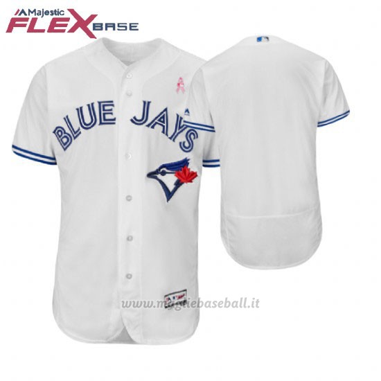 Maglia Baseball Uomo Toronto Blue Jays Bianco 2018 Dia de la Madre Flex Base